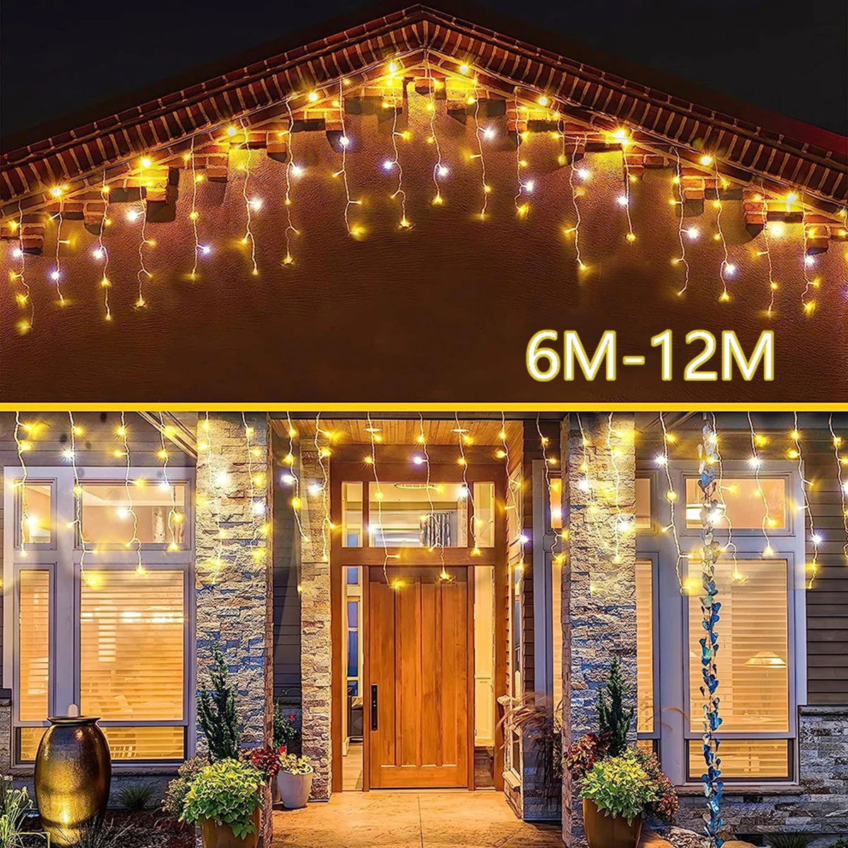 Fairy Light Curtain - 6M/12M Icicle Fairy Lights With Flash