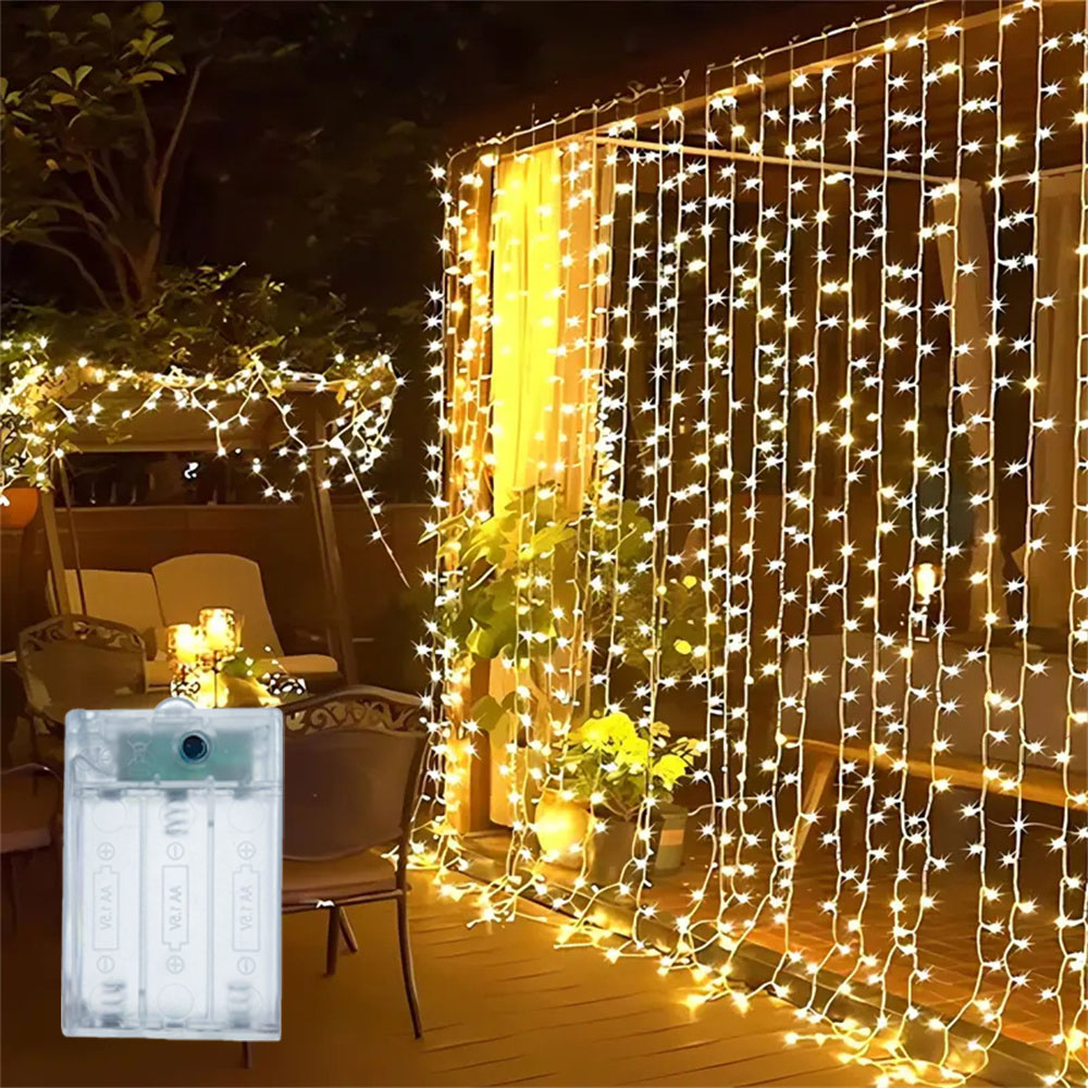 Fairy Light Curtain - Battery Operated Christmas Home Decoration 2026