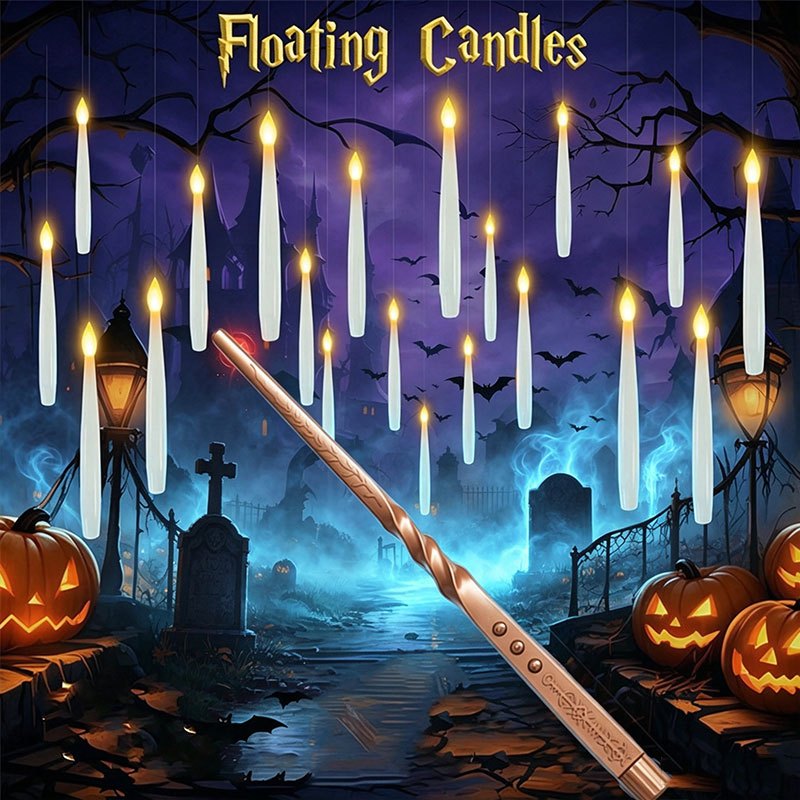 Lighting Decoration Ideas - Magic Floating Candles with Wand, Flameless
