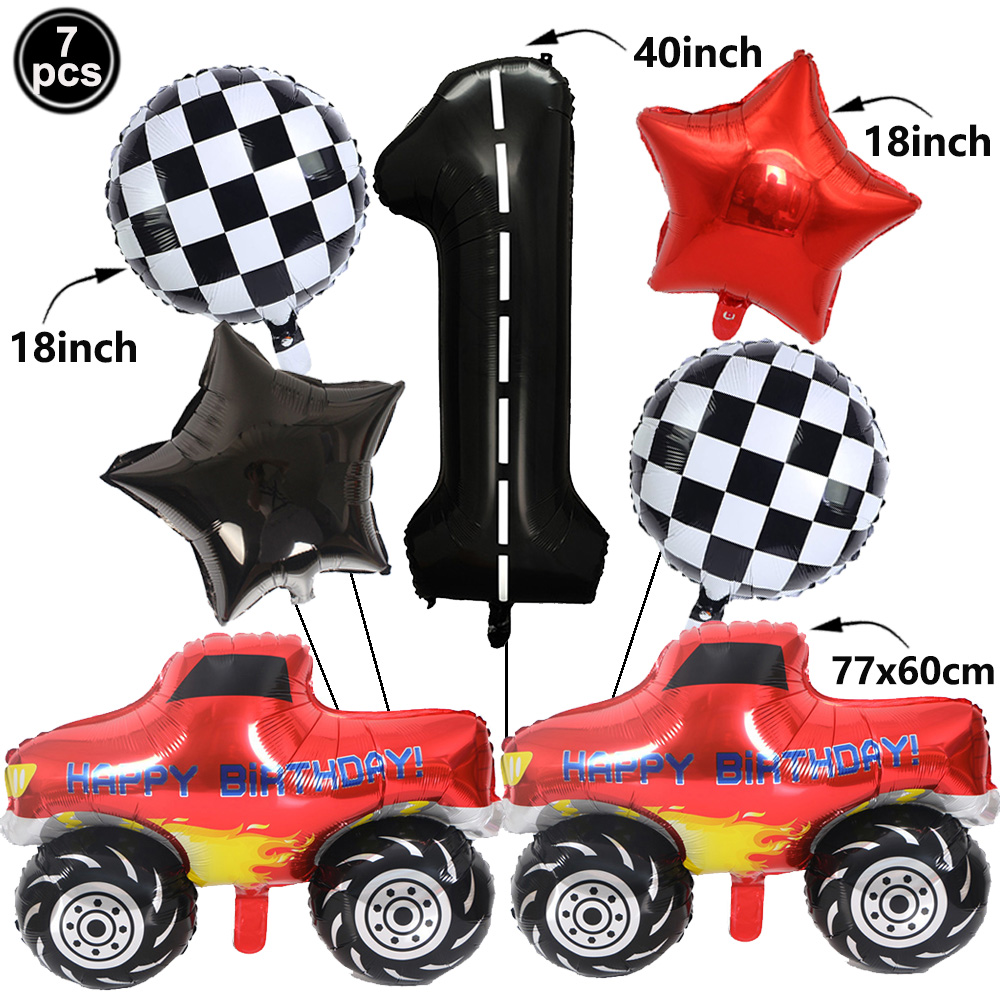 1set Monster Truck Balloons 40 - Lighting Mcqueen Decor 评论和价格