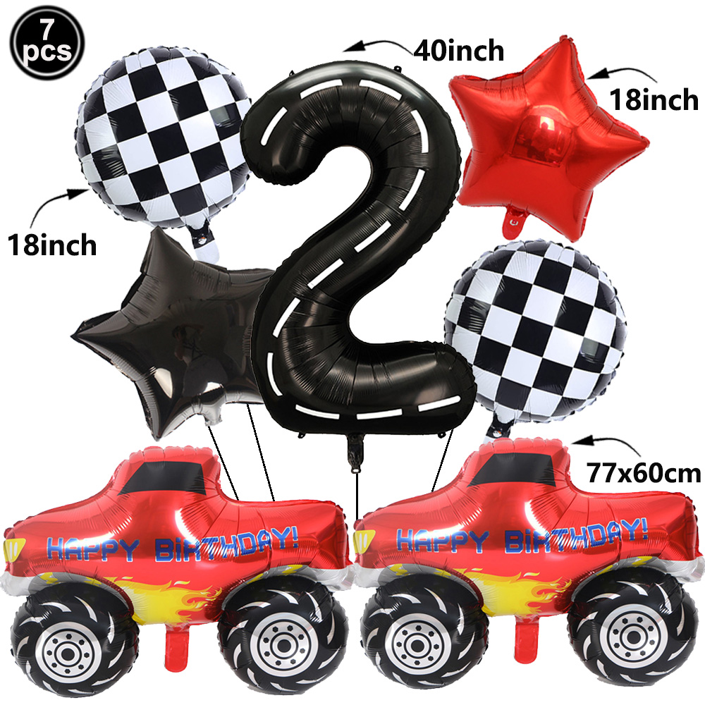 1set Monster Truck Balloons 40 - Lighting Mcqueen Decor 评论和价格