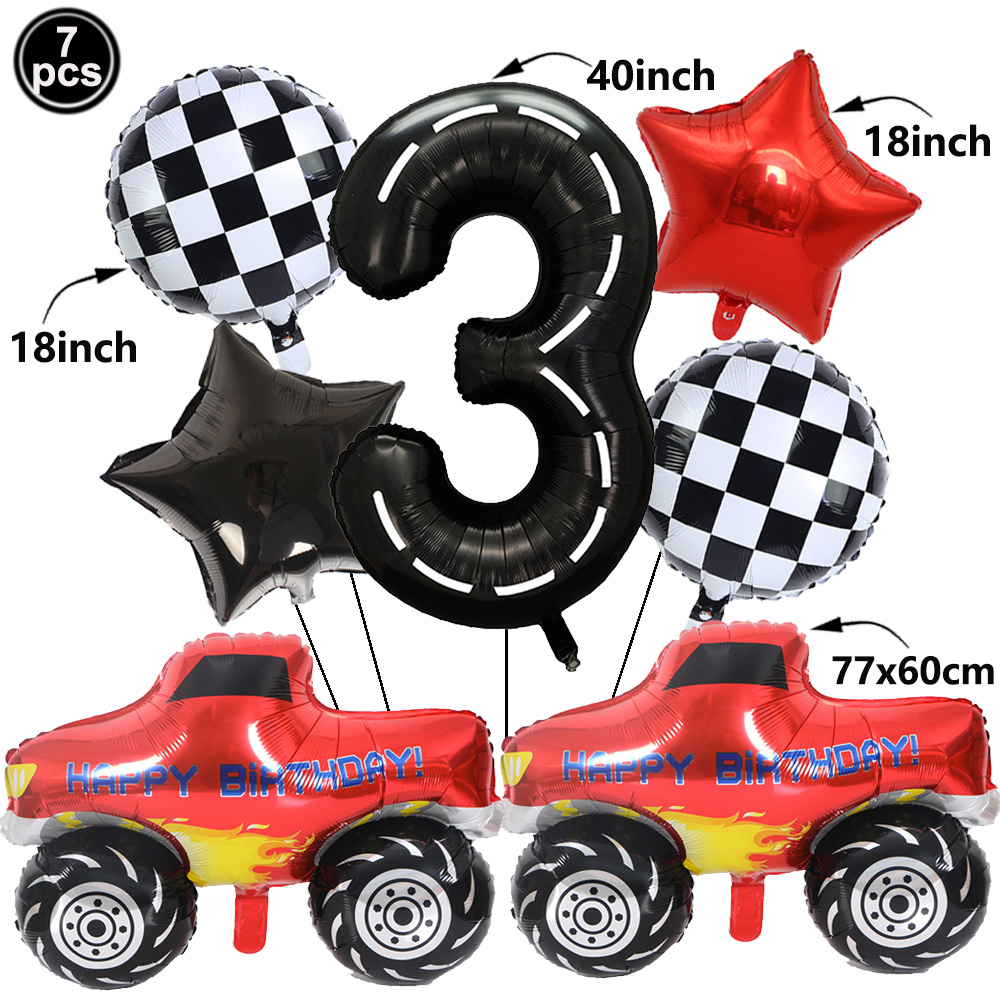 1set Monster Truck Balloons 40 - Lighting Mcqueen Decor 评论和价格