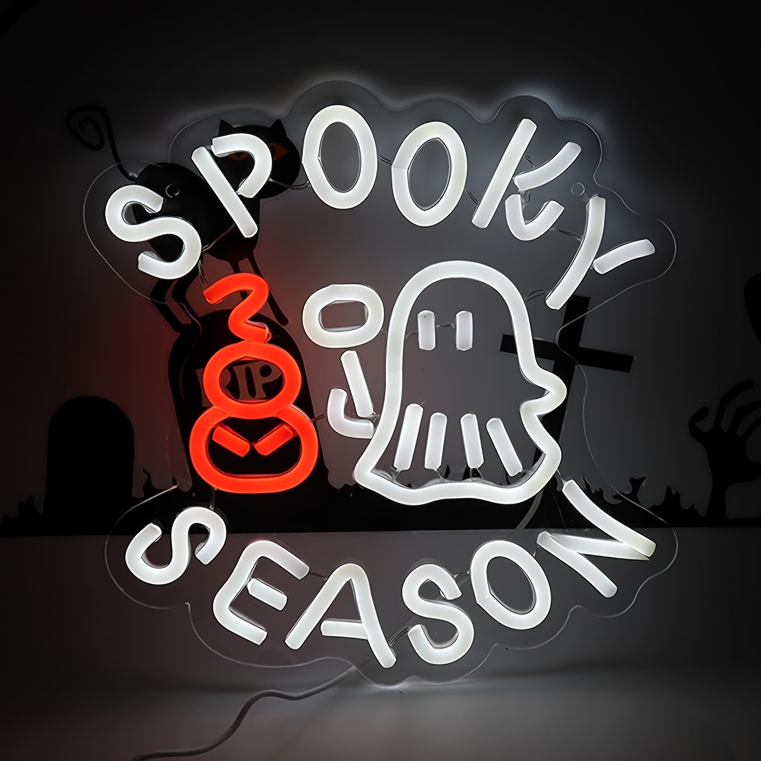 Spooky Season Neon Sign USB Di - Lighting Room Decor Photo 评论和价格