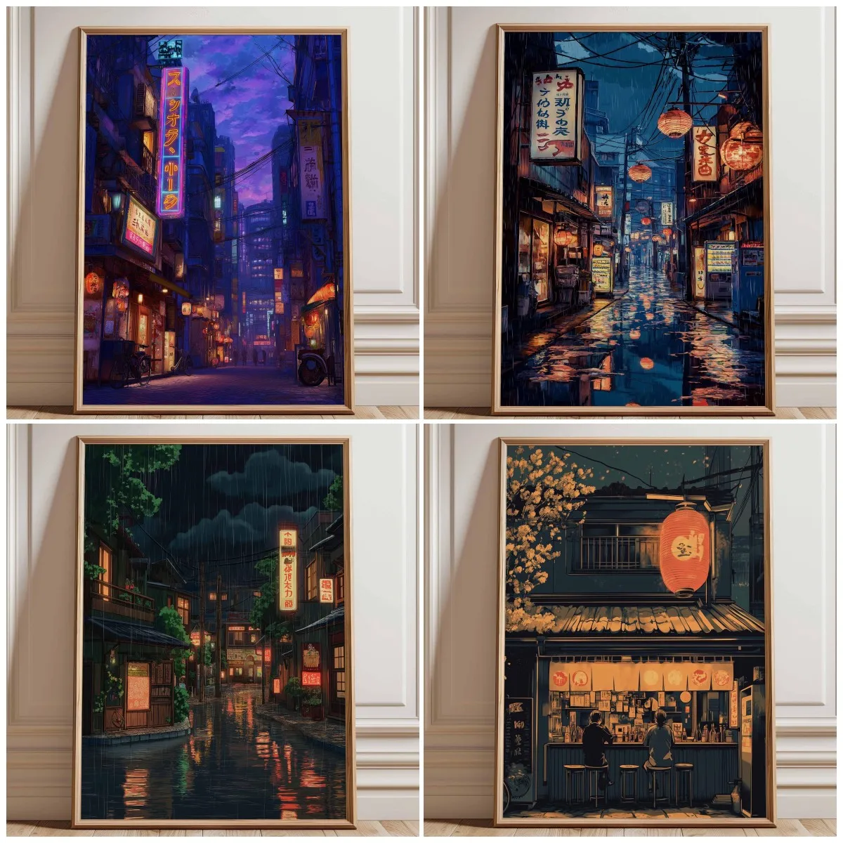(No frame)Neon Tokyo Street Po - Japanese Lighting Decor 评论和价格