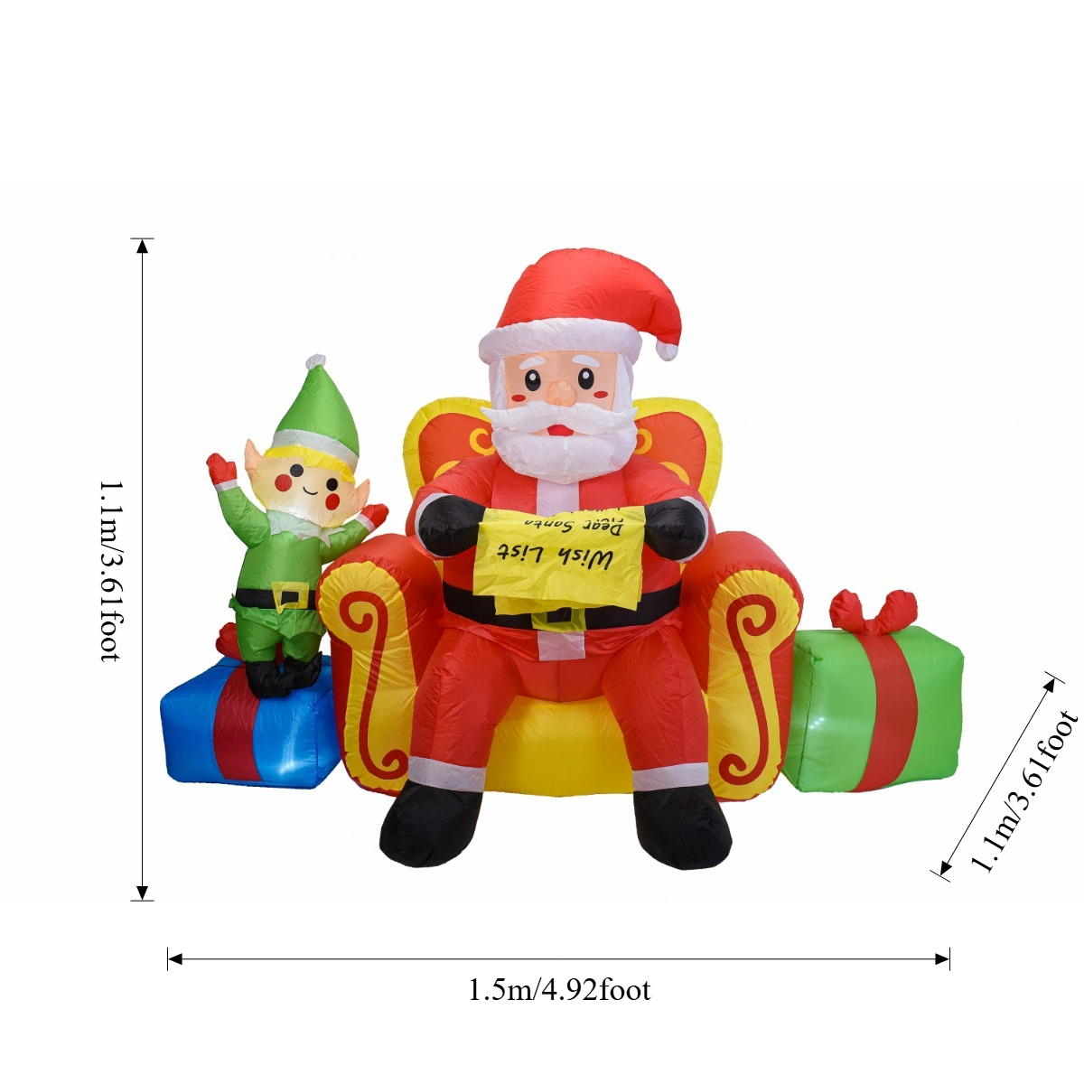 7.2FT Christmas Inflatable San - Santa'S Elves Holiday Lighting & Decor Llc 评论和价格