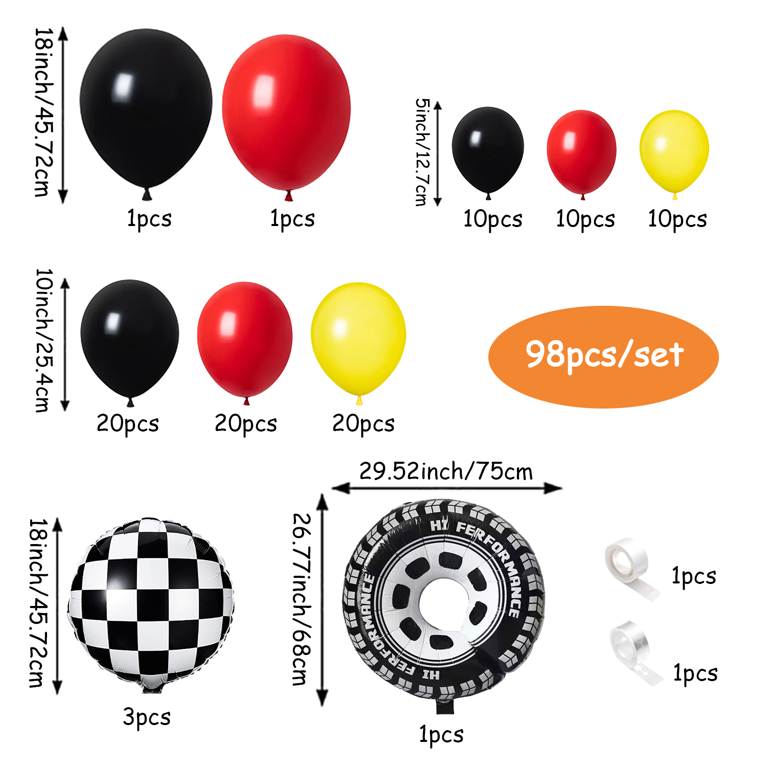 98-Piece Yellow and Black All- - Lighting Mcqueen Decor 评论和价格