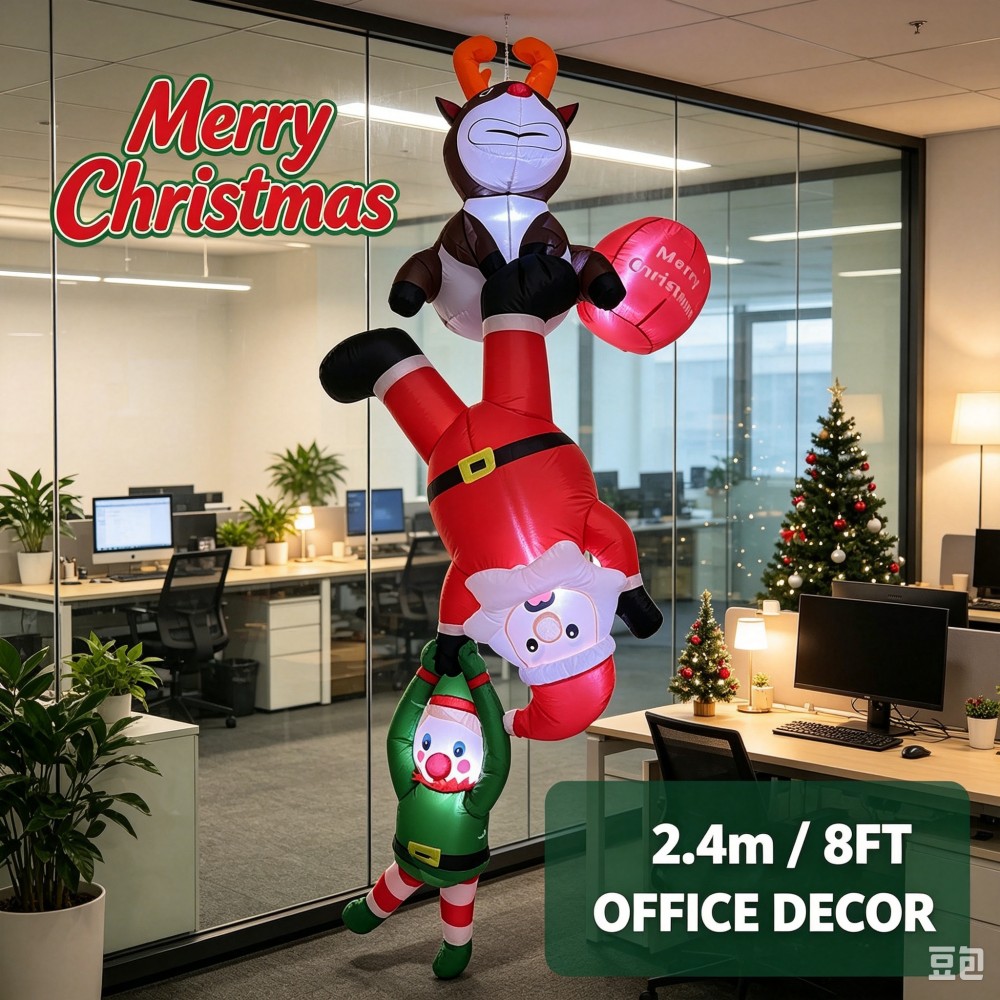 8FT Hanging Inflatable Christm - Santa'S Elves Holiday Lighting & Decor Llc 评论和价格
