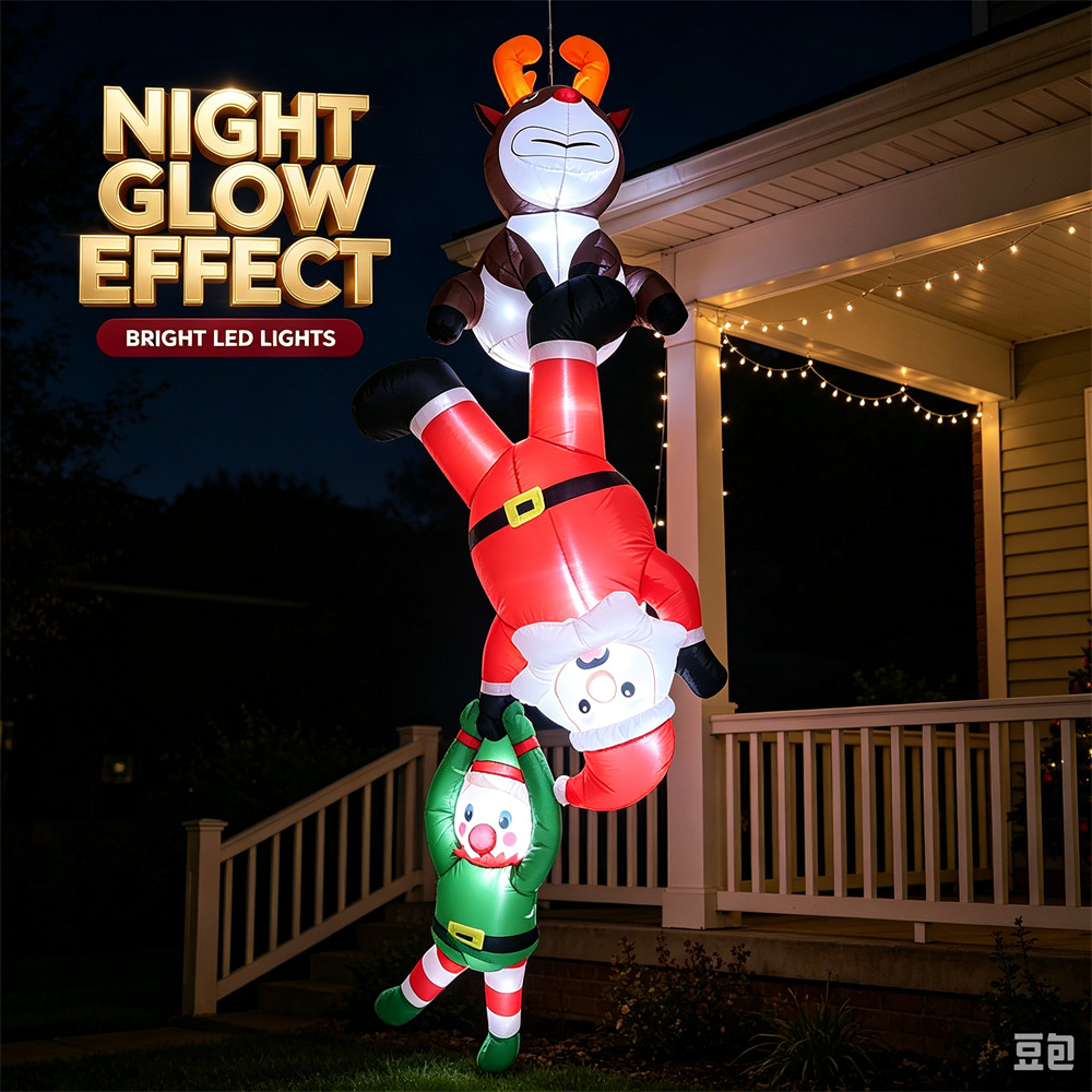 8FT Hanging Inflatable Christm - Santa'S Elves Holiday Lighting & Decor Llc 评论和价格