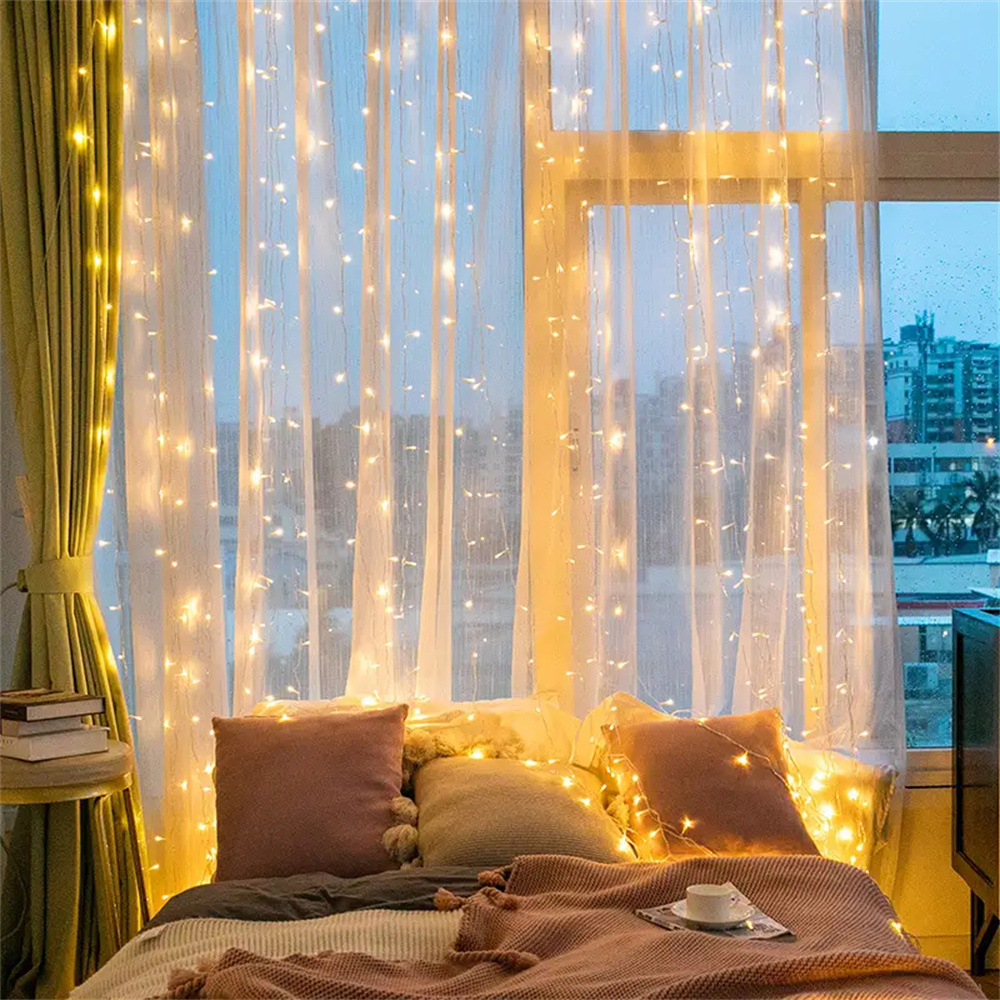 Battery Operated Christmas Hom - Fairy Light Curtain 评论和价格