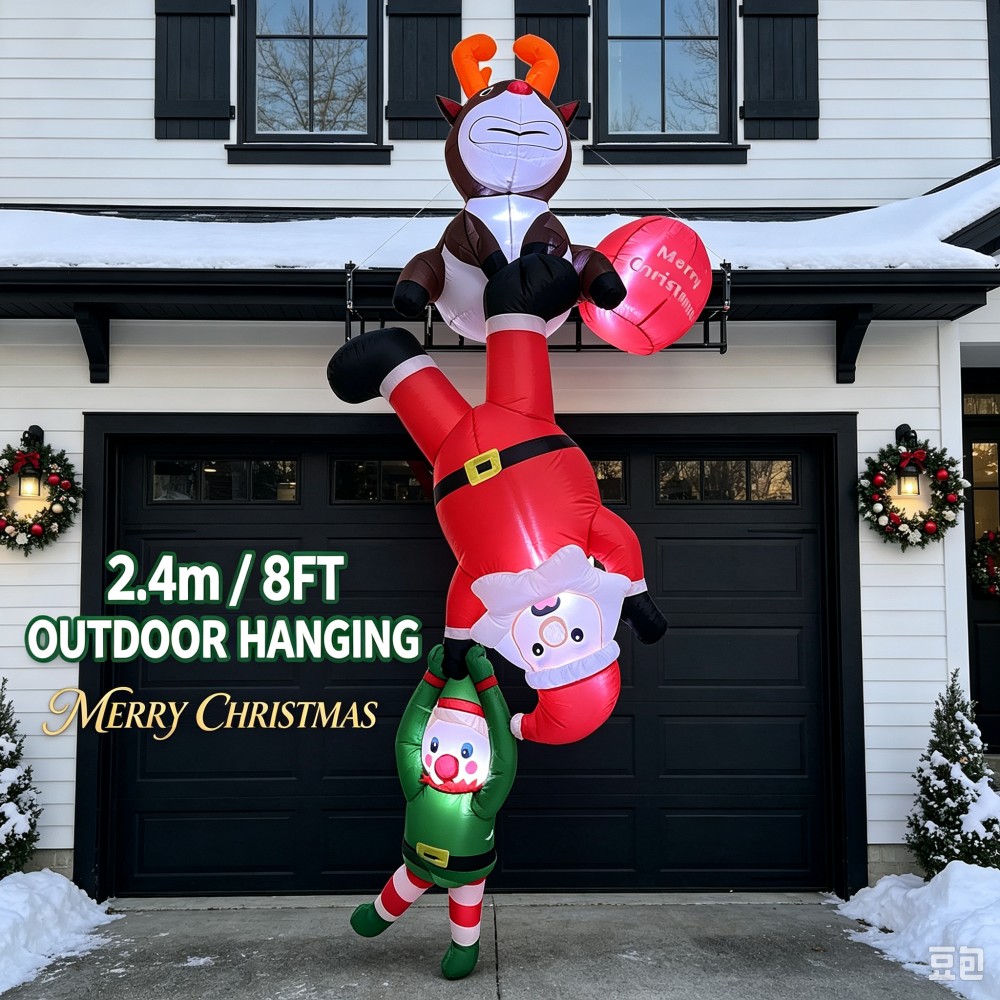 7.9FT/2.4M Hanging Inflatable  - Santa'S Elves Holiday Lighting & Decor Llc 评论和价格