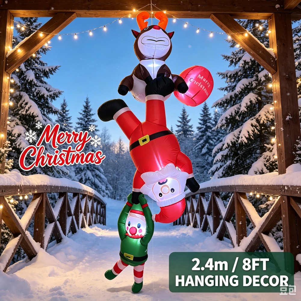 7.9FT/2.4M Hanging Inflatable  - Santa'S Elves Holiday Lighting & Decor Llc 评论和价格