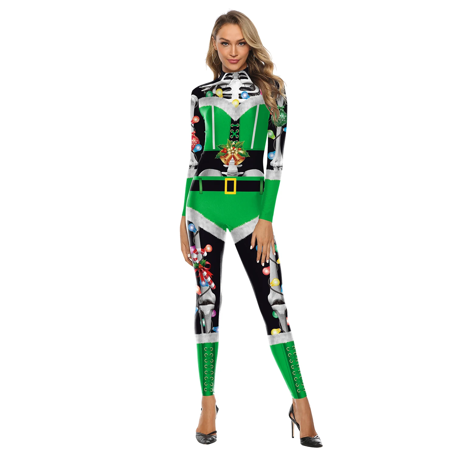 Christmas Skeleton Jumpsuit Ad - Santa'S Elves Holiday Lighting & Decor Llc 评论和价格