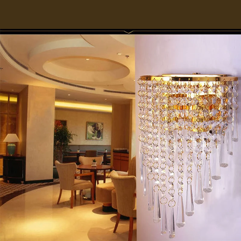 220V E14 Wall Lamp Modern Crys - Foyer Lighting Wall Decor 评论和价格