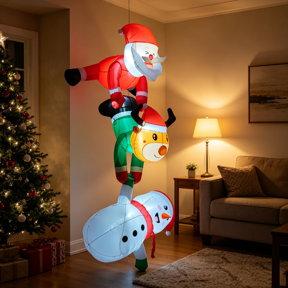 2.4M Inflatable Christmas Stac - Santa'S Elves Holiday Lighting & Decor Llc 评论和价格