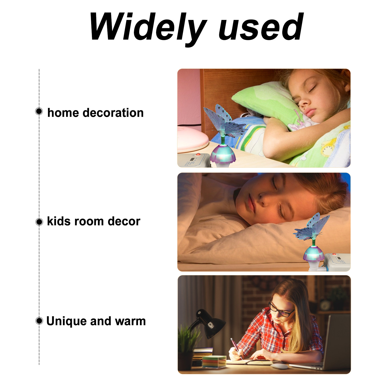 Butterflies Night Lamp 3D Visu - Bedroom Lighting Decor Ideas 评论和价格
