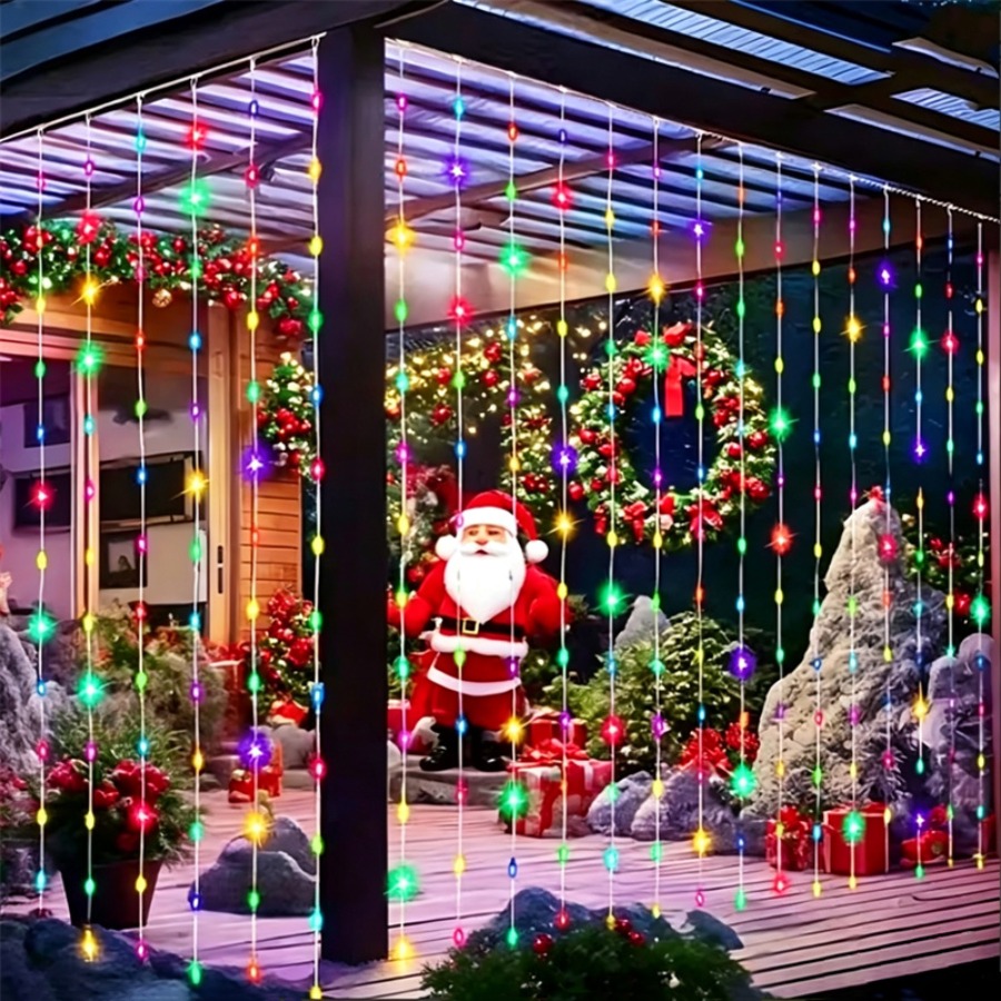 1pc Christmas Home Decoration  - Fairy Light Curtain 评论和价格