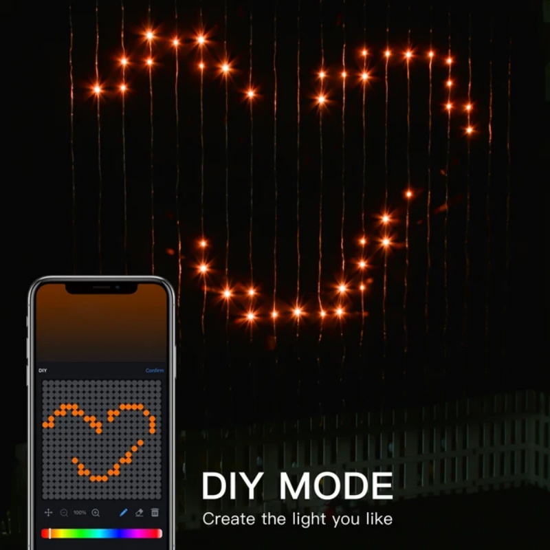 App Remote Control RGBIC Smart - Fairy Light Curtain 评论和价格